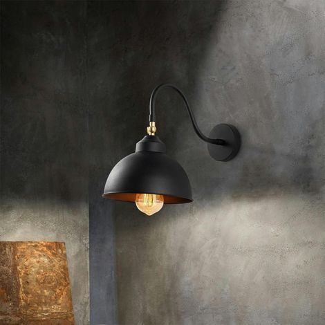 Applique vintage noir mat, abat-jour orientable SILE (1/5)