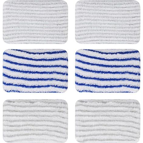 6 Piece Clean and Steam Wipe, Clean and Steam Accessories, Mop for Rowenta Clean & Steam ZR850002 ZR005801 ZR005804 (Grey and Blue) (1/5)