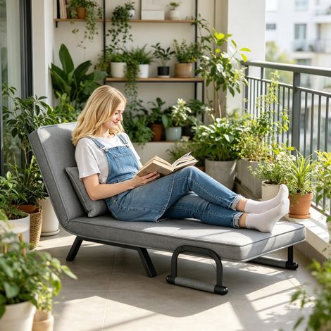 Fauteuil-lit convertible spacieux, chaise pliante avec fonction lit, canapé convertible multifonction (fauteuil-lit convertible uniquement) (1/5)