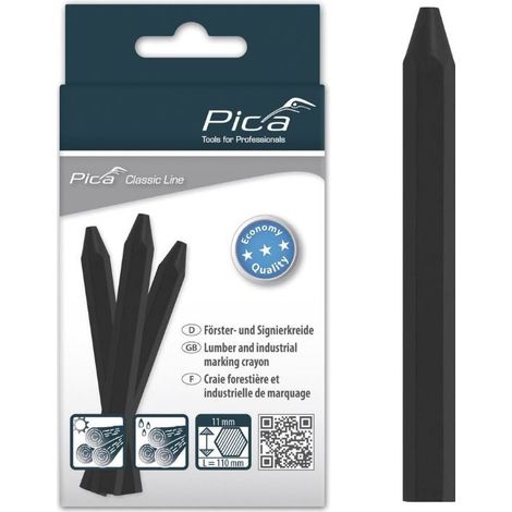 Pica Classic ECO 591 - Craie de signalisation (11 x 110 mm), couleur noire (1/4)
