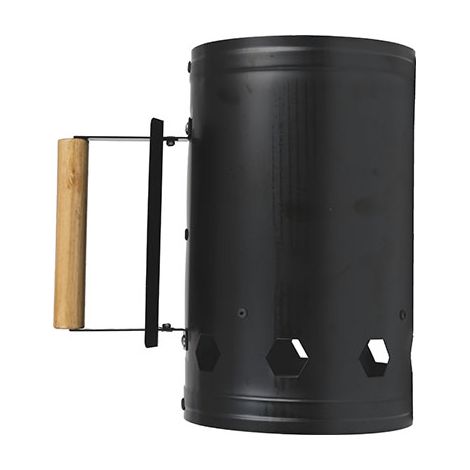 CIMINIERA ACCENDI CARBONELLA DOMUS ACCIAIO VERNICIATO/LEGNO CM 16 H.CM 27,3