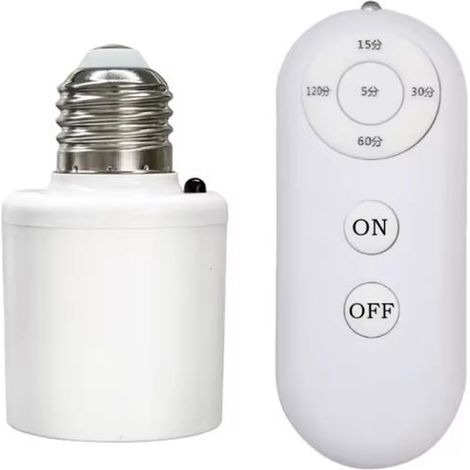 Douille de lampe avec interrupteur à minuterie intelligent sans fil et télécommande, douille de lampe multifonctionnelle 220V E27.