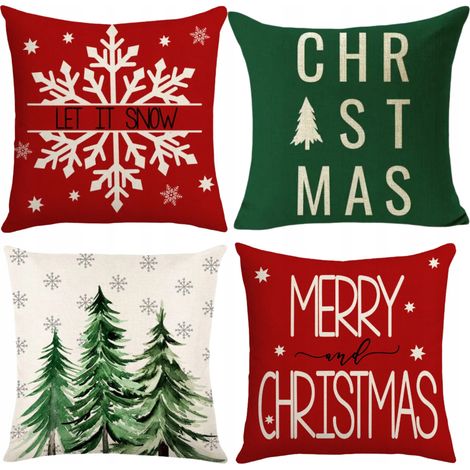 Set di federe natalizie 4 pezzi, decorative, 45x45 cm [P-Z6] (1/5)