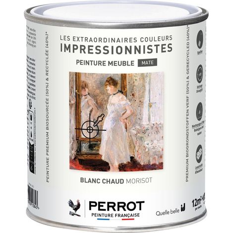 PEINTURE MATE POUR MEUBLE BLANC CHAUD MORISOT 1L  - PERROT