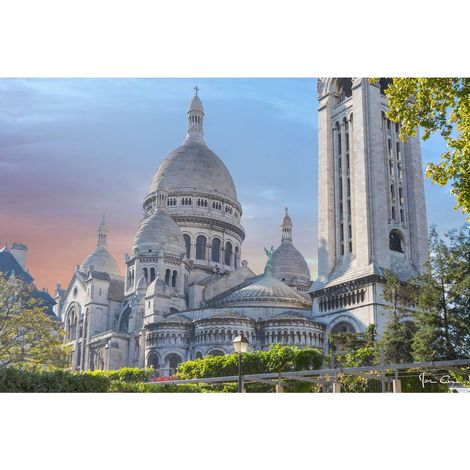 Tableau sur verre synthétique Sacré Cur Paris 65x97 cm - Impression sur Verre synthétique - Image HD  imprimée sur Verre synthétique - Tableau mural décoratif - Fabriqué en France (1/4)