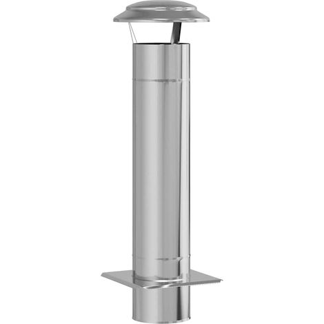 Extensión de Chimenea Plateado 25 x 25 x 82 cm Acero inoxidable vidaXL