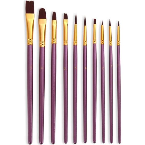 Komplettes 10-teiliges Pinselset für Künstler – ideal für Acryl-, Aquarell- und Ölfarben, perfekt für Anfänger und Hobbykünstler (1/5)