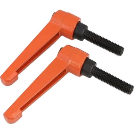 Poignée avec boutons réglables, levier de serrage orange bouton (1/5)