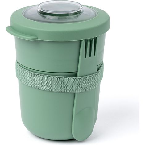 Recipiente para yogur Amuse 2 en 1 con cubiertos - Verde (1/4)