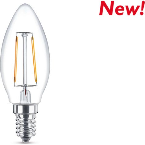 Lampadina Led a Filamento E14 C35 a candela 2W Bianco caldo 2700K Novaline (1/2)