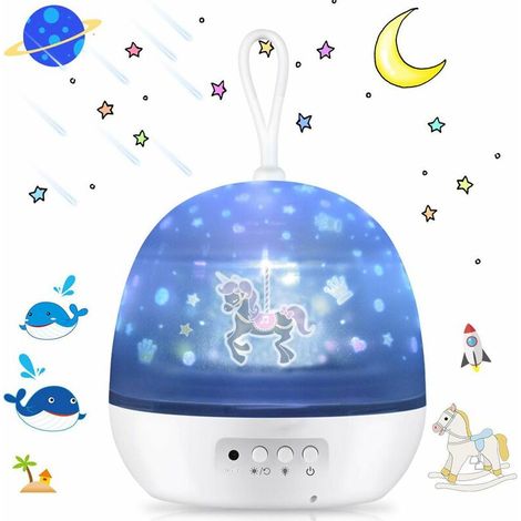 Veilleuse avec projecteur de ciel étoilé, couleurs réglables, idéale pour la décoration d'enfants, les cadeaux et les fêtes. (1/5)