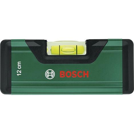 Bosch livella a bolla da 12 cm (minilivella allineamento preciso con bolla fluorescente per lettura orizzontale corpo in alluminio paraurti con rivestimento Softgrip scanalatura a V) (1/5)