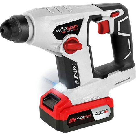 SDS-Bohrer, bürstenloser Bohrer, 4,0 Ah, WORGRIP, 20 V