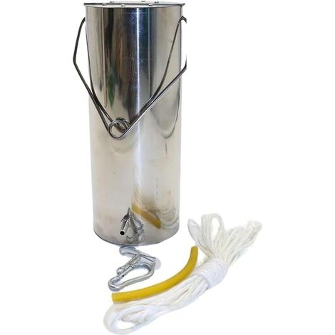 Collecteur d'échantillons d'eau – Bouteille d'échantillonnage en acier inoxydable pour les tests eau profonde et eaux usées - 2.5l