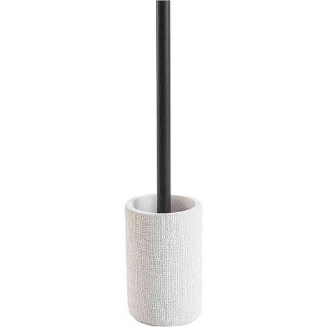 Brosse WC Effet Tissé "Spa" 36cm Blanc