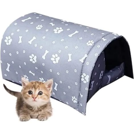 Maison pour chat d'extérieur,YSTP abri extérieur épais pour chats et chiens errants, coupe-vent, imperméable et anti-pluie, pliable (1/4)
