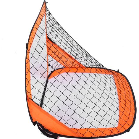 Filet de football en tissu Oxford polyester, but de football portable et pliable avec piquets de sol en acier inoxydable et barres robustes pour enfants, orange (1/5)