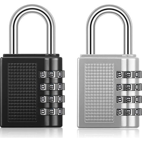 Cadenas A Combinaison Etanche - 4 Chiffres - Alliage De Zinc - Pour Casier Ecole Gym Abri Jardin Cloture Portail - Lot De 2