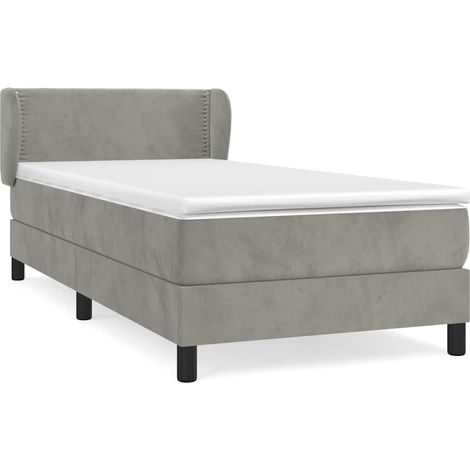 Maison Exclusive - Boxspringbett mit Matratze Hellgrau 90x190 cm (1/5)