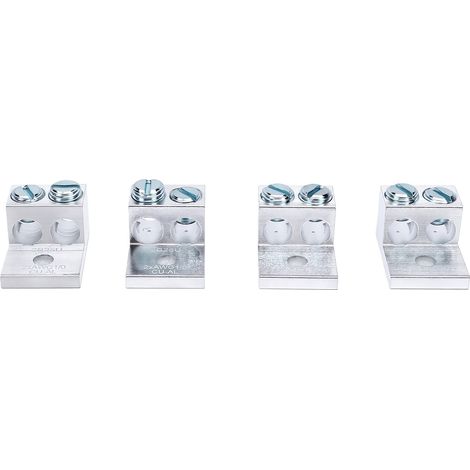 Lot de 4 cosses de terre doubles en aluminium à double fil pour câble 1/0 AWG (1/5)