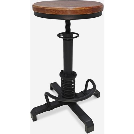 Tabouret de bar réglable à vis de style industriel vintage Helix