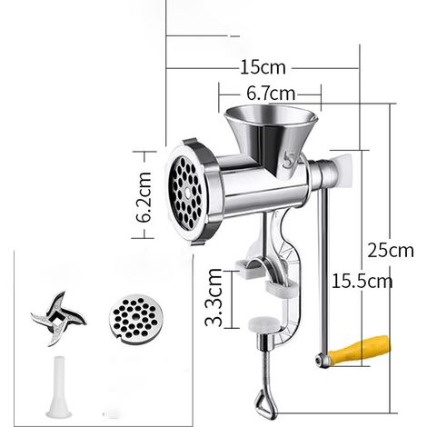 Appareil multifonctionnel manuel pour lavements, hachoir à ail, hachoir à piment et hachoir/mixeur à viande pour raviolis, adapté à la fabrication de saucisses. (1/5)