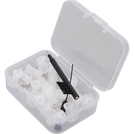 Kit de nettoyage pour amplificateur auditif avec embouts, brosses et boîte de rangement (1/5)