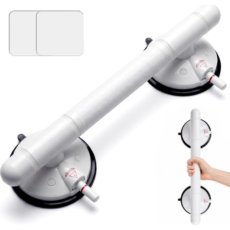 Barre de Douche, 36cm Poignée Ventouse pour Seniors Support 110 KG (1/5)