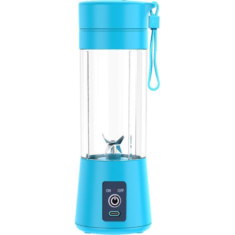 (Bleu) Petit extracteur de jus rechargeable pour la maison, mini extracteur de jus à tasse (1/4)