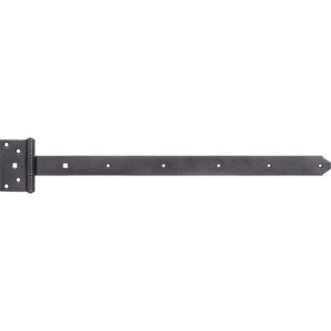 Penture anglaise avec goupille rivetée couleur noir diamant double plastification penture 591 x 40 mm charnière 59 x 103 mm (1/5)