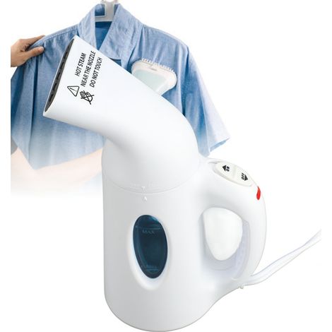 Vaporizador portátil para prendas de vestir [dispositivo de vapor], ABS eficiente, 120 ml, con mango flexible de 94,5 cm de largo para textiles, ropa de cama y para eliminar arrugas. (1/5)