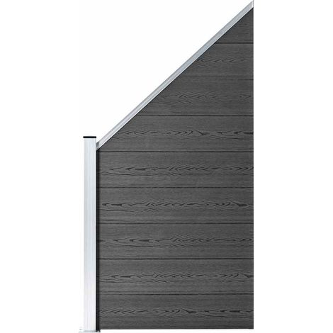 Maison Exclusive - Zaunelement Set WPC 1311x(105-186) cm Schwarz