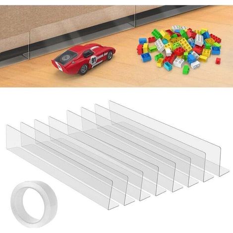 Clear Furniture Barriers with Adhesive Backing [8 Pack] - Protect Sofas, Cats, Toys and Dust - Can be Placed Under Beds, Cabinets, Dressing Tables, (1/4)