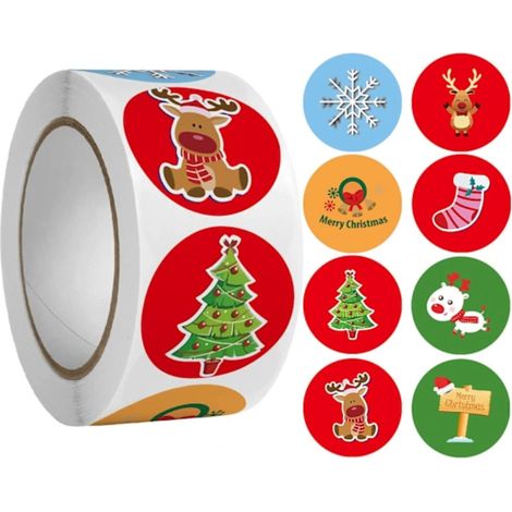 Autocollants de Noël pour enfants - Étiquettes pour emballage cadeau de Noël