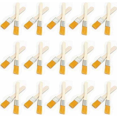 30× Pinceaux à poils plats avec manche en bois Pinceaux à peinture en bois Pinceaux à peinture pour murs Pinceau à peindre