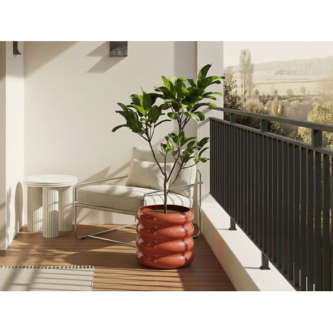 Cache-pot en métal - D. 32 x H. 30 cm - Terracotta - LUMOZA (1/2)