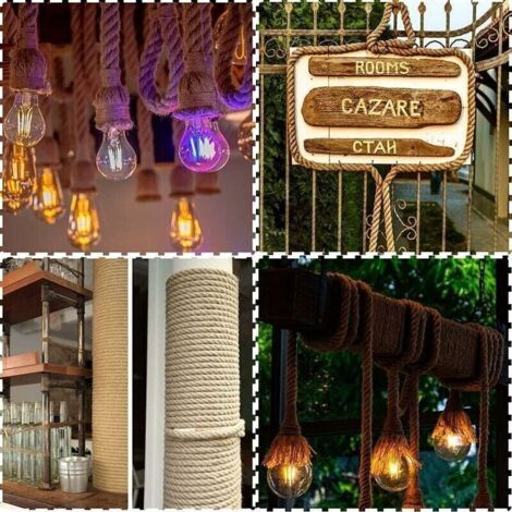 NALOOKAMIC Corde de barrière de 20 mm pour rampe d'escalier/balcon, corde de tir à la corde, balançoires, bateau et ascenseur, bataille et escalade en salle de sport, 20 mm x 10 m, beige
