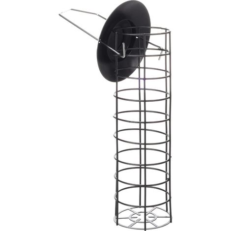 Mangeoire Oiseaux extérieur – 31 cm – pour Boules de Graisse – Métal résistant aux intempéries – Couvercle Amovible – Flamingo (1/4)