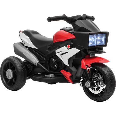 Moto Électrique Enfant Rouge avec Éclairage Klaxon Musique Pneus Larges Vitesse 3 km/h Pour Enfants (1/5)