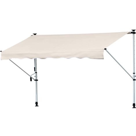 Tenda da Sole Avvolgibile 4x1,2m Autoportante Bianca (1/5)