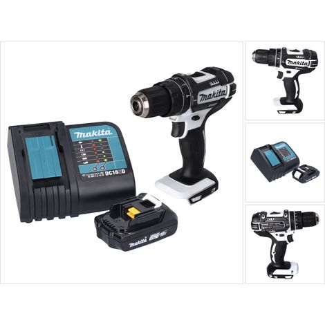Trapano avvitatore a percussione a batteria Makita DHP 482 SY1W 18 V 62 Nm bianco + 1 batteria da 1,5 Ah + caricabatterie (1/5)