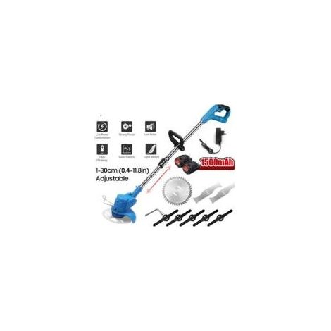 Coupe-bordure à batterie 21V avec 2 batteries 1500mAh – Moteur en cuivre – Tige télescopique – Pour coupe précise d'herbe et arbustes - 2xBatterie (1/5)