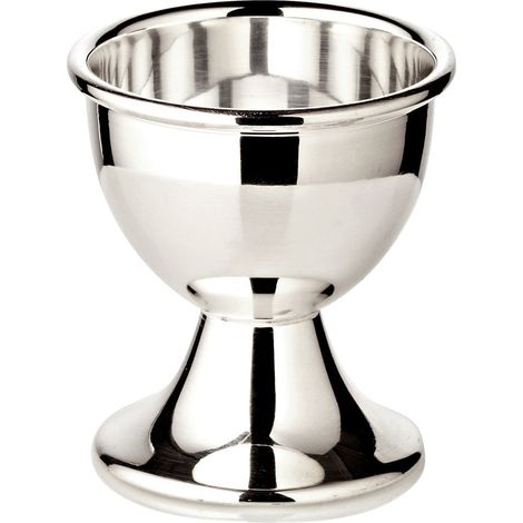 Coquetier Classique en Métal Argenté Brillant pour Table de Petit-Déjeuner Hauteur 5 cm - PANGIVO (1/5)