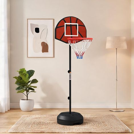 Panier de basket réglable 129-179 cm avec support et cible (1/5)
