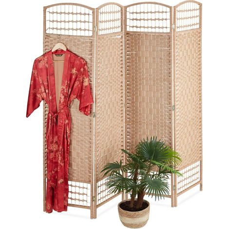 4 panel folding screen in natural colour
