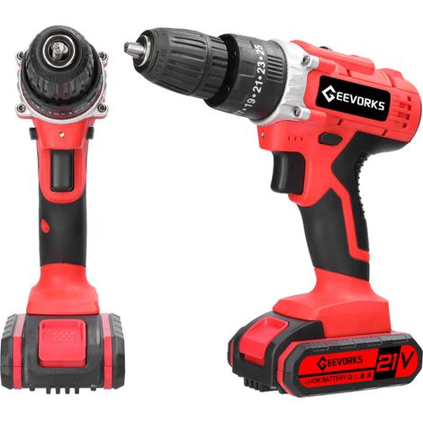 3-in-1 Multifunctional Electric Drill for Home Use, Portable Lithium-Ion Screwdriver, 21-Volt Brushed Impact Motor, 25-Level Torque Adjustment, Multi-Function Electric Screwdriver (1/5)