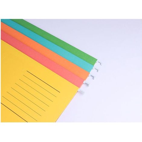 Ecleanfy - Classeurs suspendus, 15 pièces A4 PP avec étiquettes et inserts, classeur suspendu pour bureau, école, maison (5 couleurs) (1/5)