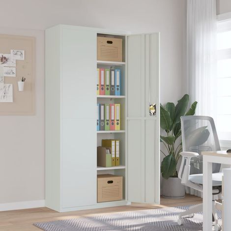 vidaXL File Cabinet Light Grey 90x40x200 cm Steel (1/5)