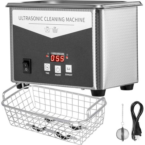 VEVOR Pulitore a Ultrasuoni 0.8L in Acciaio Inox 304 Pulitori ad Ultrasuoni Digitale con Riscaldatore Timer per Gioielli Orologio Occhiali Circuito Bordo Dentiere Strumento Dentale 220V, blu