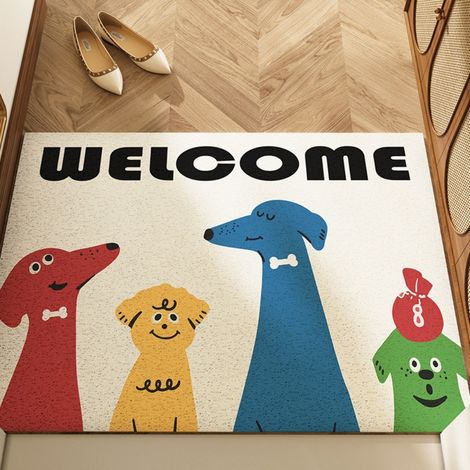 LAN Réparation de boucle en soie Kang Kang 4060cm Tapis d'entrée à motifs de dessins animés, résistant aux taches et facile à nettoyer, tapis en soie bouclée pour la maison, entrée, résistant à l'usur (1/5)